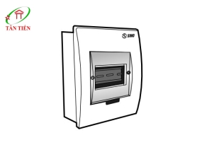 Tủ điện âm tường mặt nhựa 2-4 đường  SINO E4FC2/4SA 