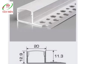 Thanh nhôm led âm viền Anfaco, 1.5m A20-1D