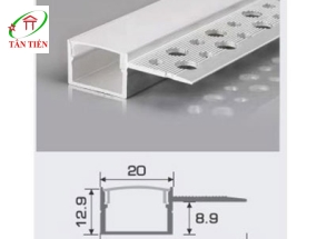 Thanh nhôm led âm viền Anfaco, 1.5m A20-1T