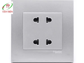 Bộ ổ cắm đôi 2 chấu  Schneider KB426US2_AS_G19  Vivace 