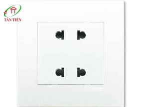 Bộ ổ cắm đôi 2 chấu  Schneider KB426US2_WE_G19 Vivace