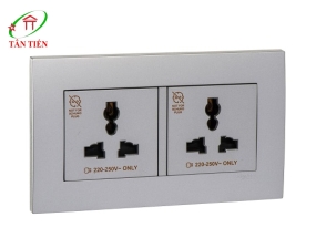 Bộ ổ cắm đôi đa năng Schneider KBT413S_AS_G19 Vivace 