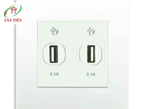 Bộ ổ cắm sạc USB đôi  Schneider KB32USB_WE_G19 Vivace