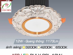 Đèn led Downlight âm trần 12W Anfaco, AFC PULY 03L