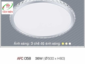 Đèn led nhựa PANEL ốp trần nổi 3 màu 36W Anfaco, AFC058