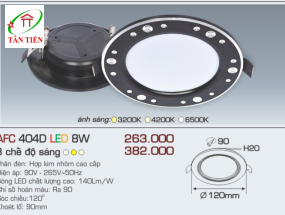 Đèn Led downlight âm trần 8W Anfaco, AFC404D