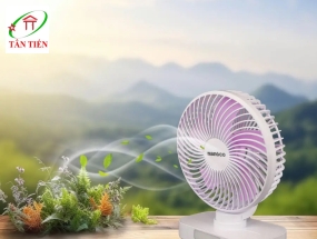 Quạt sạc màu trắng, 6W Nanoco NRF6219W