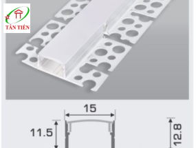 Thanh nhôm led âm viền Anfaco, 1.5m B15-2D