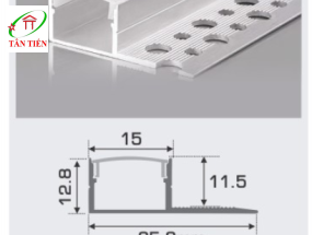 Thanh nhôm led âm viền Anfaco, 1.5m A15-1D