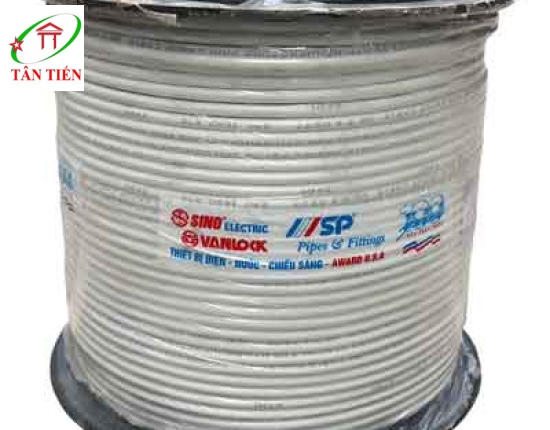 Dây điện thoại 4 ruột Vanlock (xám) SINO TLD 1/0.4mm x 2P/GY