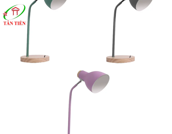 Đèn bàn đế gỗ màu xám E27 Nanoco 5W NDKC03WGY 