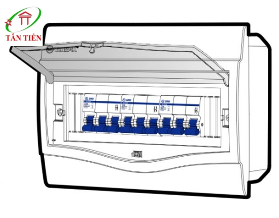 Tủ điện âm tường mặt nhựa vanlock 9-12 đường  SINO V4FC9/12SA