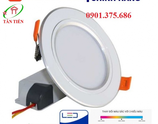 Đèn led âm trần 7w viền bạc Rạng Đông D AT10L 90/7W