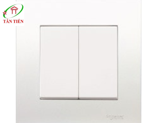 Bộ công tắc đôi 1 chiều Schneider KB32_1_WE_G19 Vivace 