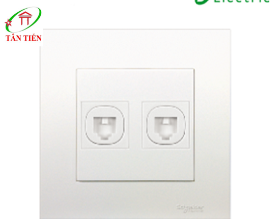 Bộ ổ cắm điện thoại đôi Schneider KB32TS Vivace 
