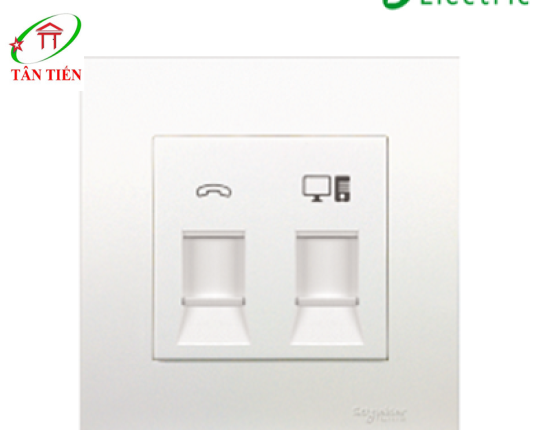 Bộ ổ cắm điện thoại và mạng cat5e Schneider KB32TS_RJ5E Vivace