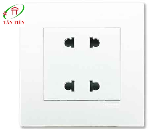 Bộ ổ cắm đôi 2 chấu  Schneider KB426US2_WE_G19 Vivace