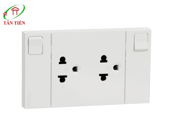 Bộ ổ cắm đôi 3 chấu 16A có công tắc M3T_SIS_WE Schneider AvatarOn A