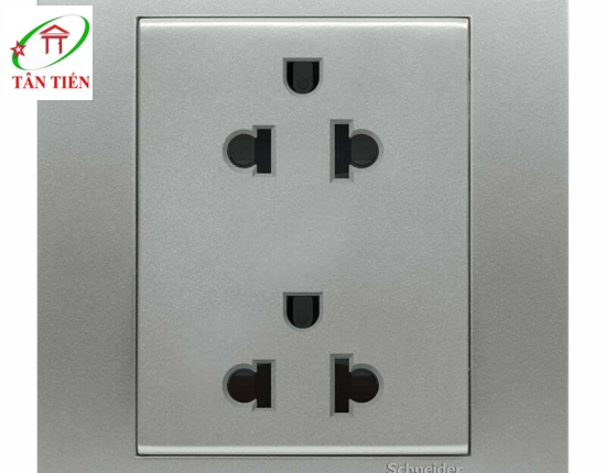 Bộ ổ cắm đôi 3 chấu Schneider KB426UES2_AS_G19 Vivace