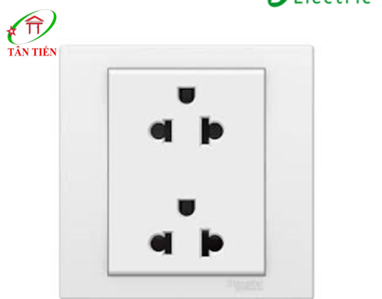 Bộ ổ cắm đôi 3 chấu   Schneider KB426UES2_WE_G19 Vivace