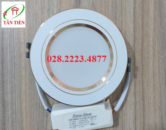 Đèn led âm trần 9w viền vàng Rạng Đông D AT10L 110/9w 