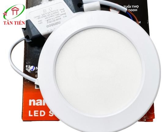 Đèn Led âm trần slim viền trắng đổi 3 màu 9W Nanoco NSD09CW110