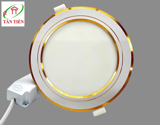 Đèn Led âm trần slim viền vàng đổi 3 màu 12W Nanoco NSD12CG135