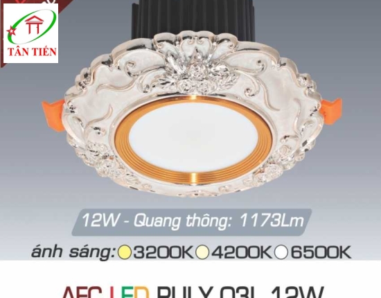 Đèn led Downlight âm trần 12W Anfaco, AFC PULY 03L
