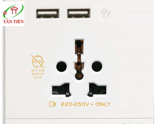 Bộ ổ cắm đa năng Schneider E8342616USB_WE_G19 AvatarOn A