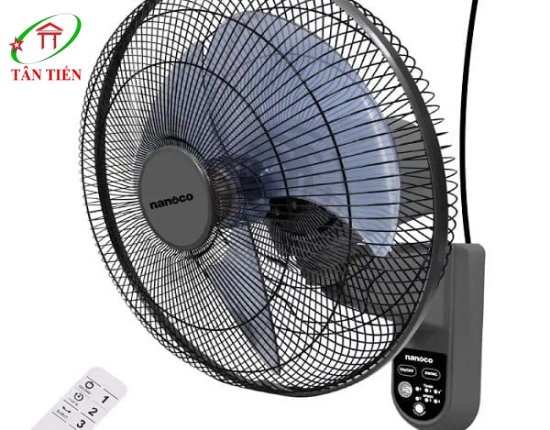 Quạt treo tường màu (Ghi) , 47W Nanoco NWF1615RC-GR