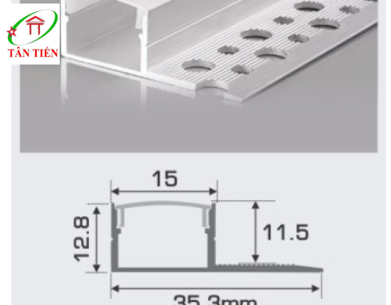 Thanh nhôm led âm viền Anfaco, 1.5m A15-1D